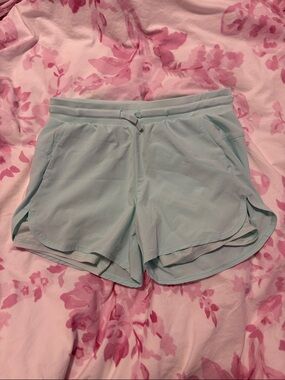 Girls Light Mint Athletic Running Shorts with Built-In Liner